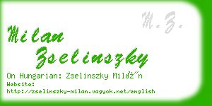 milan zselinszky business card